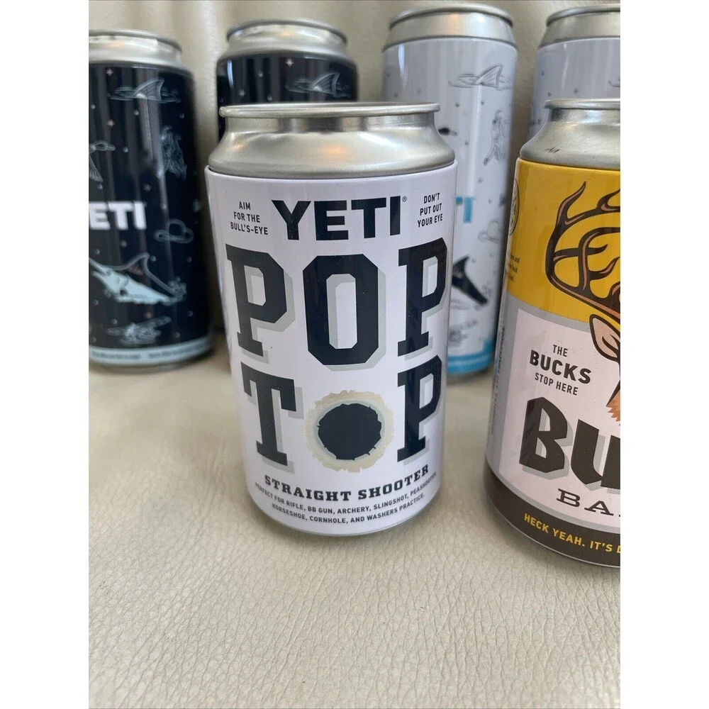 Yeti Limited Edition Cans Stash Storage container Can Lot Of 8 With Stickers
